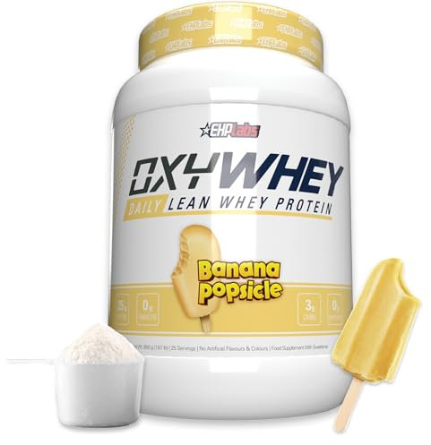 EHP Labs OxyWhey Lean Whey Protein Powder - 25g of Whey Isolate Protein, Meal Replacement Shake, Sugar Free Protein Powder - 25 Serves (Banana Popsicle)