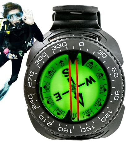 Tauchkompass, Unterwasser-Navigationswerkzeug, ABS, tragbarer leuchtender, präzise für Rucksackreisen, Kajakfahren, 50 m Orientierungslauf, Tauchen & Survival-Abenteuer