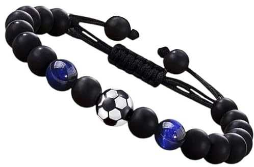 Yotlein Barnarmband, fotbollsarmband för barn, fotbollspresenter för barn, gåvor fotboll barn, justerbart vävt fotbollsarmband, för son tonåring barnbarn5 6 7 8 9 10 11 12