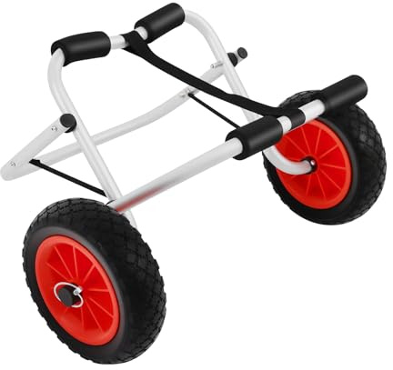 Support Sandbuggy, trois supports pour remorque de kayak, chariot à 2 roues, capacité de charge de 80 kg, convient pour le transport de bateaux, kayaks et radeaux de sauvetage.