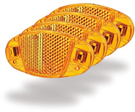 TSTRAUM Reflectores para radios de ojos de gato, 4 unidades de 8 cm, homologados por StVZO, irrompibles con clip de metal, altamente reflectantes para bicicleta de carretera, MTB y bicicleta infantil