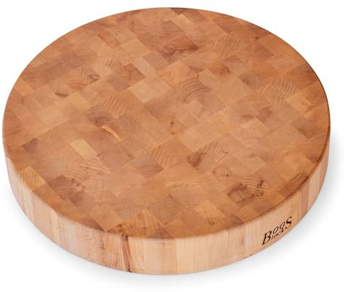 Boos Block CCB183 R Rund Hackblock von John Boos; hochwertiges Ahorn Stirnholz, Profi Qualität, 46cm Dia 7.5cm, Nordamerikanisches Ahornholz