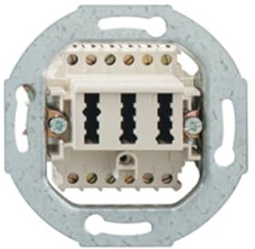 Rutenbeck Unterputz TAE-Anschlussdose/Telefondose NFF für 2X Telefon + 1x Nebenstellen (Fax, AB, Modem) 3x6 polig 2x6 Schraubkontakte reinweiß ohne Abdeckung
