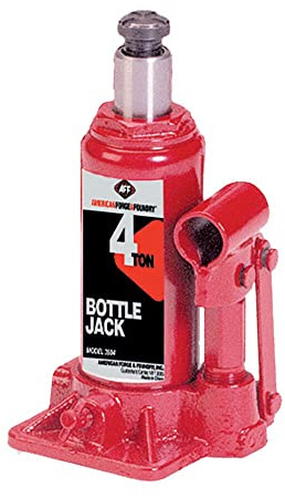 AFF Heavy Duty 4 Ton Bottle Jack, Manual, Machine Hardened Steel Saddles, Centered Pumps and Rams, 3504