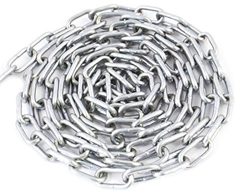 DQ-PP Stahlkette Stahl C15 – 7mm – 3m – Kurzgliedrig – Verzinkt – DIN 5685 – Absperrkette – Metall – Rundstahlkette – Eisenketten – Absperrketten – Zurrketten