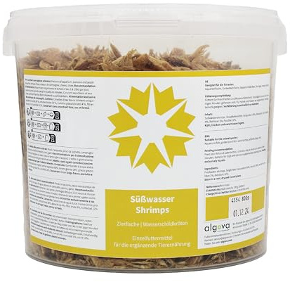 Premium séché crevettes d'eau douce 3-5 cm - Marque algova - Doublure Tortue, nourriture koi, friandises pour chien