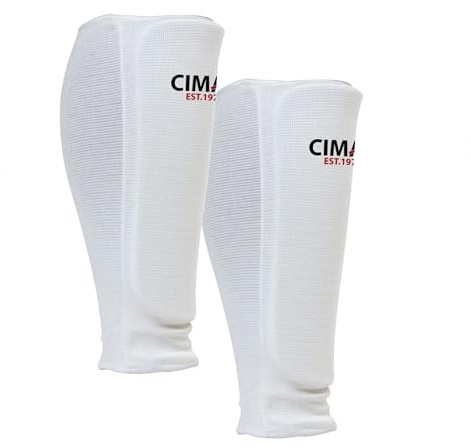 CIMAC Shin/Forearm Guards - Junior Size - Shin Guards with Full-Length Padded Foam, 12mm Thick Padding, Suitable for Karate, Taekwondo, Kickboxing, Training, & Sparring
