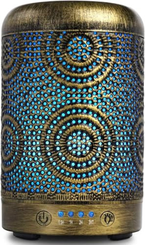 SALKING Humidificador Aceites Esenciales, 100ml Difusor Ultrasonico de Aceite Esenciales,Difusor Aromaterapia con LED de 7 Colores y 4 Temporizadores,para el Hogar,Regalos Originales para Mujer