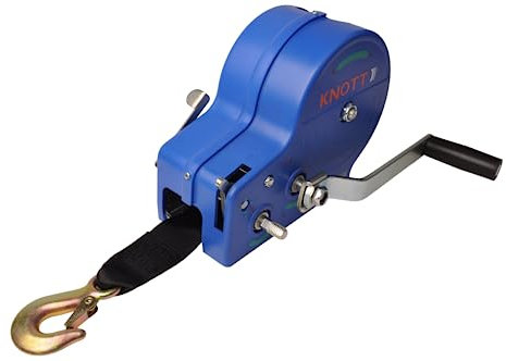 Cabrestante manual KNOTT, 2 velocidades, 900 kg, correa de cabrestante 7 m con gancho