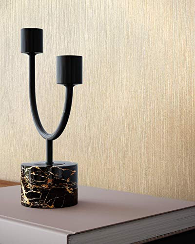 Newroom Non-Woven Tapet Guld Enfärgad Glamour Vardagsrum Sovrum