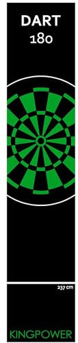 Kingpower Dart Teppich Matte Steeldart Zubehör Dartpfeile Dartboard Dartteppich Target Oche Darts Abwurflinie Schutz Gummi Boden Grün Dartscheibe 290 x 60 cm