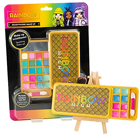RAINBOW HIGH Smartphone Make Up, Set di Trucchi per Bambini con Ombretti, Lucidalabbra, Applicatore e Specchio, stile Ragazze Arcobaleno - Nice Group