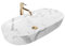 Rea Waschbecken Waschtisch Aufsatzwaschbecken Keramik Handwaschbecken Aufsatz Waschschale Oval 14x40x80 Marmor