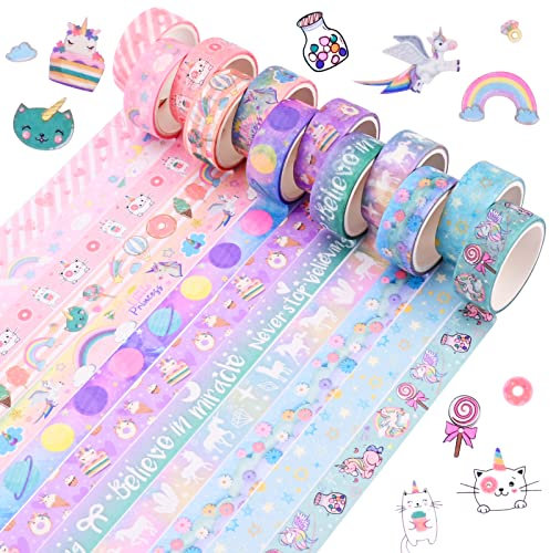 12 Rollen Washi Tapes Leuchtend im Dunkeln Dekorative Klebeband Masking Tape Multi-Pattern Washi Tape Set Aufkleber Japanisches Papier Tape Bastelzubehör für Geschenk Verpackung Scrapbooking Planer