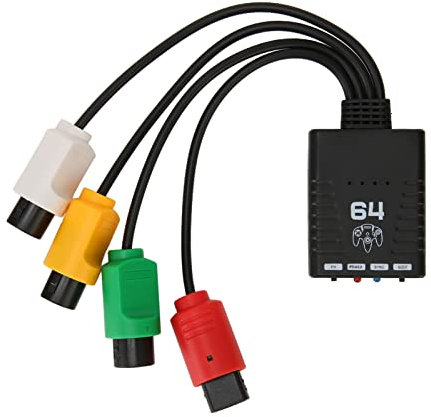 Wireless Controller Adapter für N64 Konsole für für für, Multiplayer BT Controller Adapter, Unterstützt 4 Spieler BT Game Controller Konverter, mit LED Anzeige