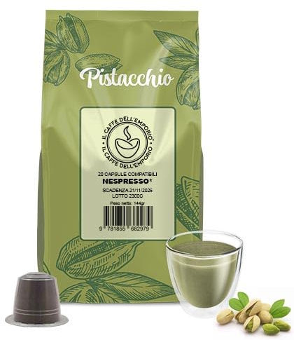 Il Caffè Dell'Emporio Bevanda al Pistacchio Compatibile con Nespresso 120 Capsule (6 buste da 20 capsule)