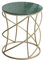Couchtisch, Marmor-Metallrahmen, Sofa-Beistelltisch – rund, grün/weiß, 50 cm × 57 cm (Farbe: Grün)