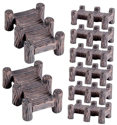 FUNOMOCYA 8pcs Miniature Resin Bridge Models for Mini Garden Diy Decor Japanese Garden Bridge Ornaments