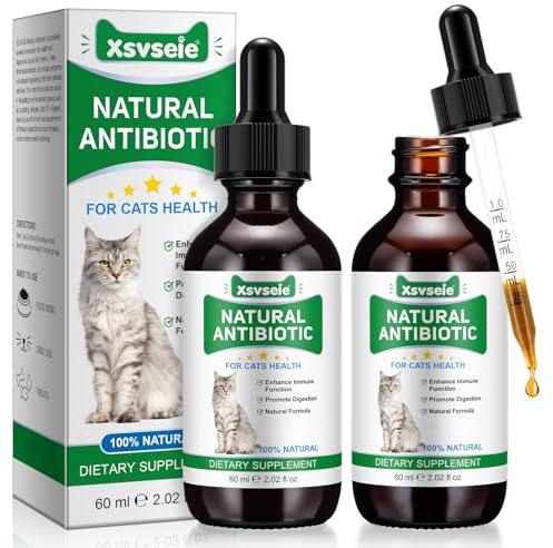 Antibióticos para Gatos, 2PCS Antibióticos Naturales para Gatos, Antibiotics for Cats, Suplementos para Gatos,apoya inmunológico y Gatos Alivio de Alergias,Suministros de Salud Gatos