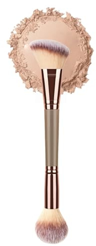 Double-Ended Foundation Makeup Brush, Blusher Brushes, Bronzer-Brush, Perfect for Blending Liquid, Powder, Concealer, Cream & Blush, Versatile, Foundation Brushes for Flawless Cosmetics Application