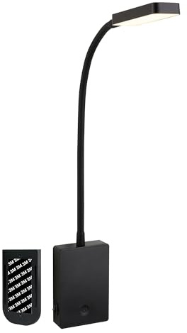 BRILONER - Lampada da lettura a LED senza collegamento di alimentazione e senza fori con batteria, touch, dimmerabile, luce bianca calda, lampada da parete, lampada da parete, lampada da lettura