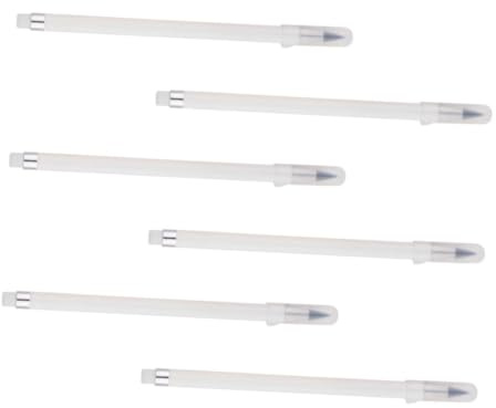 Generico 6 Matite Cancellabili per Studenti Matite Non Temperabili Bianche Leggere per Scrivere Disegnare e Bozzetti Set Pratico per Uso Scolastico e Creativo