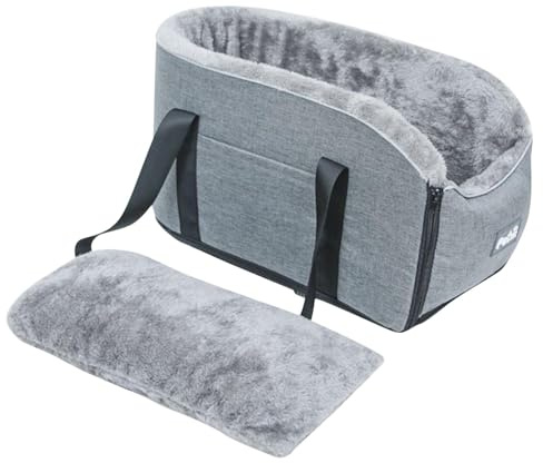 Consola Central Perro Asiento de Coche Desmontable Perros Asiento de Coche Reposabrazos Asiento Elevador para Cachorros Gatos Mascotas