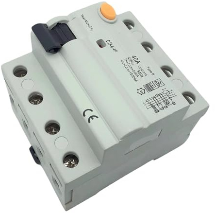 Interrupteur différentiel pour colonne de charge pour véhicules électriques, RCCB, RCD 2P/4P 63A 30mA Type B 6KA Din Rail, différentiel (B Class EM Type,4P100A30MA)