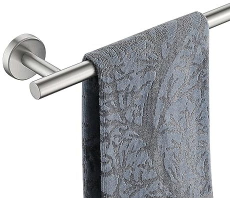 JQK Bath Towel Bar, 20.5 Inch 304 Stainless Steel Thicken 0.8mm Towel Rack Bathroom, Towel Holder Brushed Finished Wall Mount, Useable Length 18 Inch TB110L18-BN