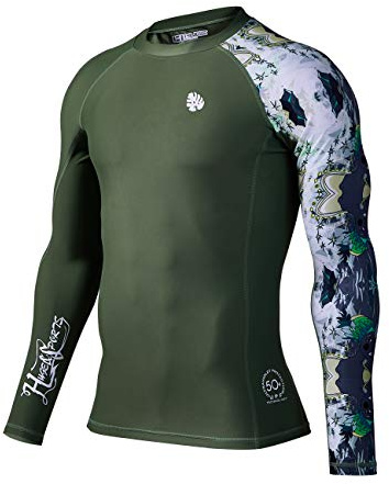 HUGE SPORTS Gilet de Protection Solaire UV UPF 50+ Skins à Manches Longues pour Hommes Splice