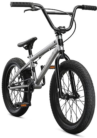 Mongoose Legion L18 Freestyle Sidewalk BMX Bike for Kids Bicycle, Silver
