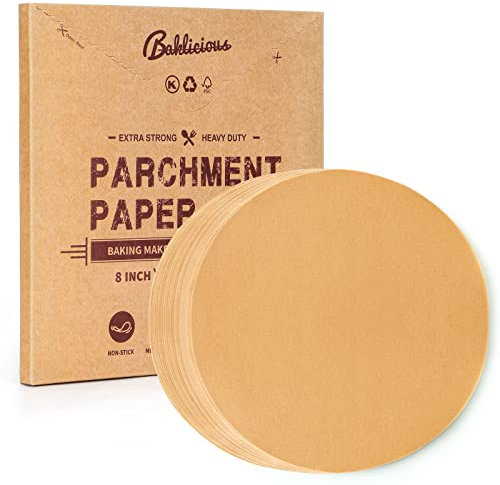 Baklicious 250Pcs 8 Inch Parchment Paper Rounds. Non Stick Round Parchment Paper, Baking Circles for Cake Baking, Patty Separating