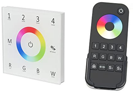 INATUS SET - RGBW Funk Dimmer Controller 4-Kanal mit 4 Zonen Multifunktion-Fernbedienung 12-24V DC