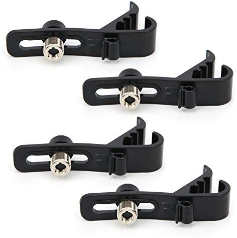 Clip de Microphone à Tambour Réglable, Support Antichoc pour Ensemble de Micro Tom, Pince de Caisse Claire, Paquet de 4, Idéal pour les Amateurs de Musique