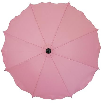 Skyline Ombrelle Parapluie pour Poussette Universelle Accessoire Zertifikat Anti UV 50+ Protection Soleil Adaptateur Parasol Diamètre 63 cm Rose Clair