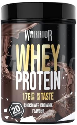 Warrior Whey Protein Powder 500g - Up to 36g* Protein per Shake – Low Sugar - Muscle Growth and Recovery Drink - Amazing Taste - 20 Servings - GMP Certified (Chocolate Brownie)