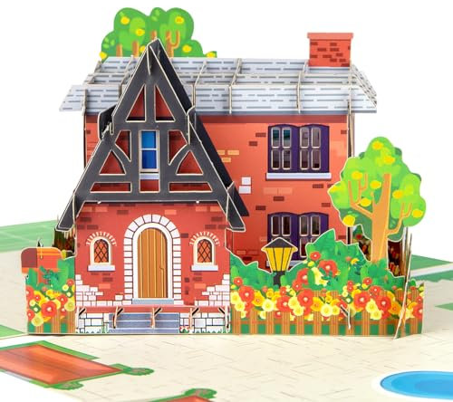 CNLITIHEKA Neues Haus Pop Up Karte, 3D Neues Haus Grußkarte, Willkommen Zuhause Karte, Glücklich Umzug Geschenk, Glückwunsch Umzug Karte.
