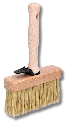 ToolSpace Pennello per superfici 140 mm, pennello per carta da parati, per terrazze, per carta da parati, pennello largo, manico in legno a setole naturali, pennello per fondi, pennello per pittori