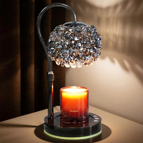 VXUNLIOR Lampada Riscaldante Candela a Forma di Cabinetta - Scioglicera Profumata senza Fiamma Stile Rustico Montabile a Parete, Luci Notturne Decorative per Casa, Camera da Letto (nero1)