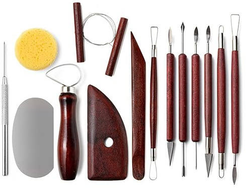 LINPHCEY 14-Piece Clay Sculpting Tools Set Perfect for Polymer Air Dry Modeling Clay Beginners & Professionals Ideal for DIY Pottery & Ceramics Tools for Clay Sculpey Sculpting & Crafting