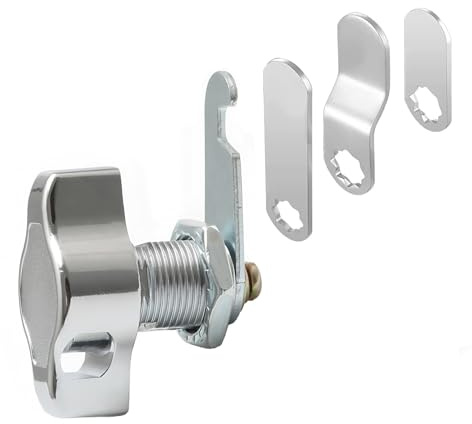 Drehriegelschloss, Schlüsselloses Nockenschloss, Schrankschlösser | Universal Spindschloss mit 4 Verschiedene Schlossplatten | Für Metallschränke, Holzschränke (25mm)
