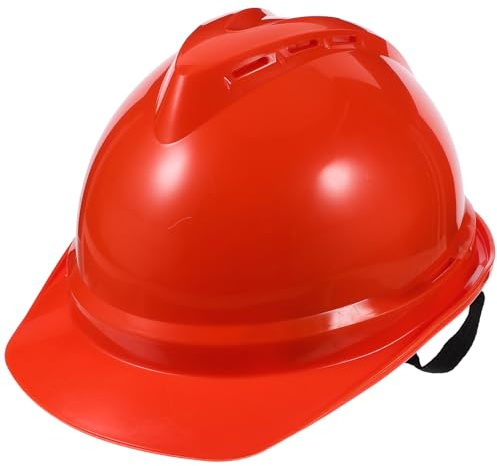 Hohopeti Casco de Seguridad Abs Ajustable para Construcción Casco Ventilado y Resistente Impactos Protección Profesional para Electricistas y Supervisores Obras Industriales Color Naranja