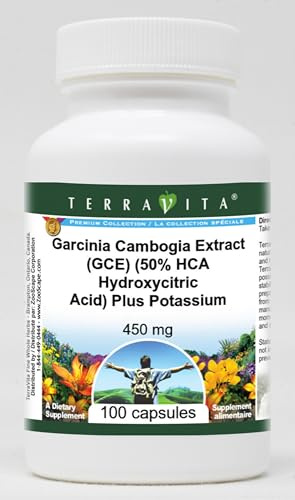 Garcinia Cambogia Extract (GCE) (50% HCA Hydroxycitric Acid) Plus Potassium - 450 mg (100 Capsules, ZIN: 512456)