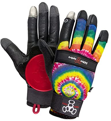 Triple Eight Downhill Longboard - Guanto da discesa per discesa Skateboarding (1 paio), Tie Dye, X-Small