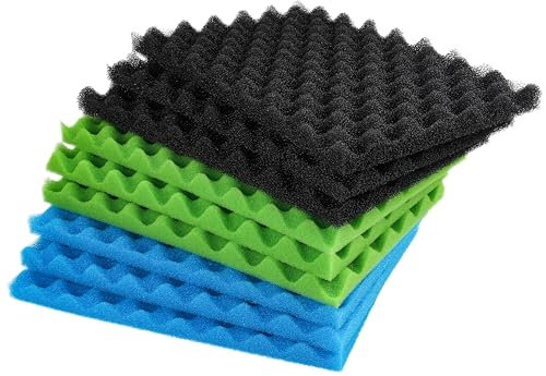 LTWHOME Fish Pond Foam Filter Sponge Set 430mm X 280mm Media(Pack of 3 Sets)
