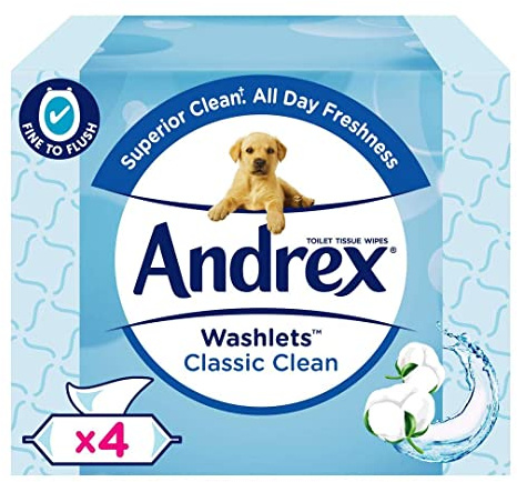 Andrex Classic Clean Washlets, 4 x 40 wipes