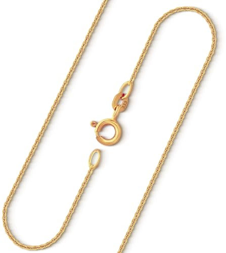 EDELIND Goldkette Damen 333 Echtgold 40 cm - Zarte Ankerkette 1.1 mm Gelbgold für Frauen und Herren - mit stilvoller Geschenkbox