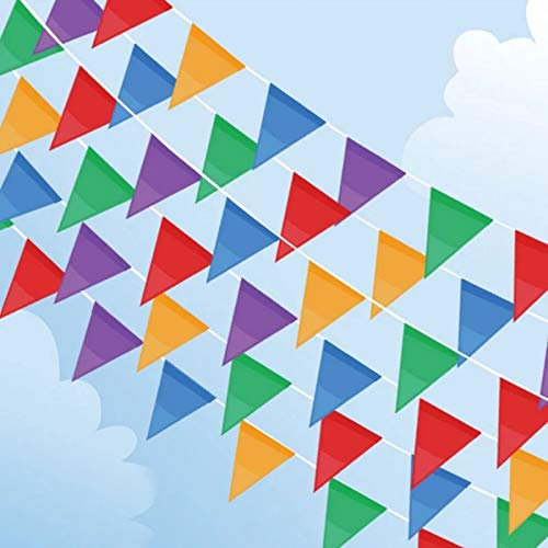 Guirlande de fanions, 400 Drapeaux Multicolores, Guirlande de fanions en Nylon imperméable pour Anniversaire, Mariage, intérieur, extérieur, Jardin, fête, décoration de fête