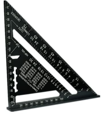 LukyTimo 7'' Squadra da Falegname, Righello Triangolare Metrico in Alluminio, Squadrette da combinata 45°-90°, quadrato carpentiere ad alta precisione per falegname, conciatetti, ingegnere