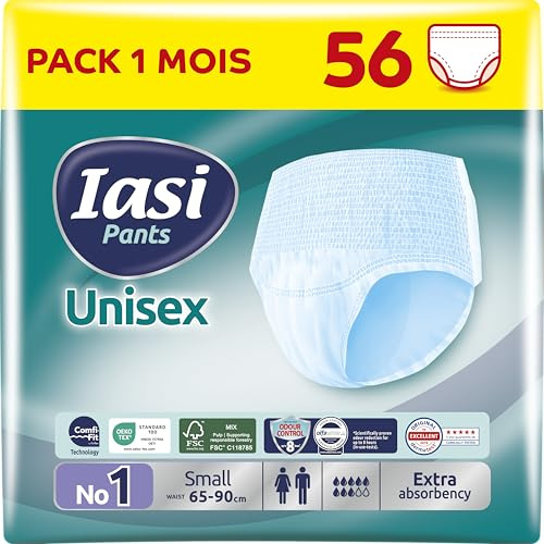 IASI UNISEX-byxor, 56 Enhetssorbenter, Extra absorption, Storlek S, 56 Enheter